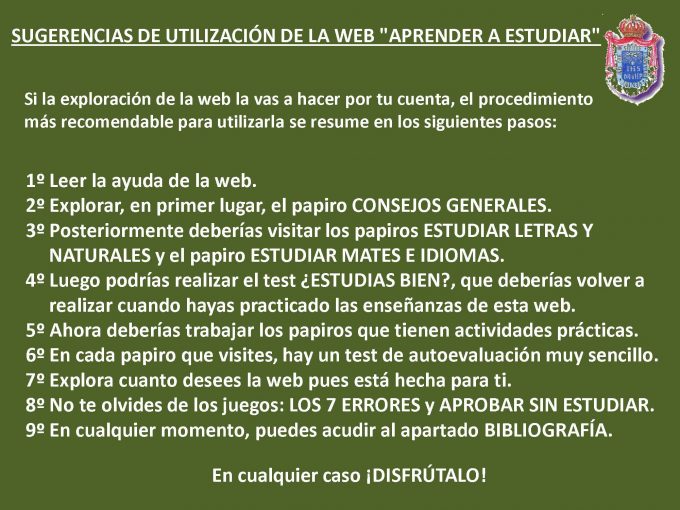 Utilización Web Aprender a estudiar